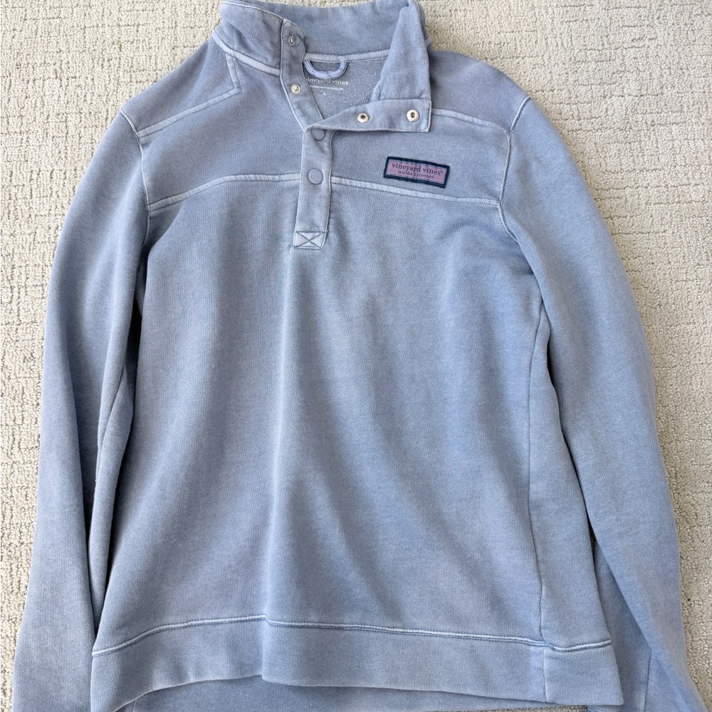 Vineyard Vines Steel Blue Button-Up Pullover